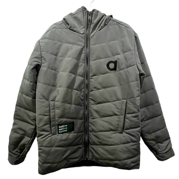 APTIVE Gray Hooded Ski Jacket - Picture 1 of 10